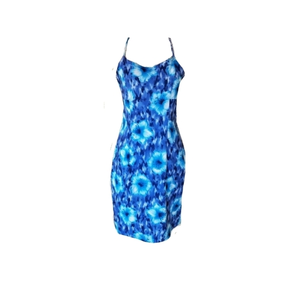 Jody California Dresses & Skirts - Blue Floral Racerback Dress